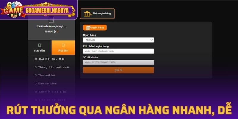 Thực hiện rút thưởng qua ngân hàng nhanh, dễ